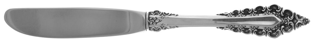 Florentine Scroll (Sterling, 1974) Modern Hollow Butter Spreader (Stainless) by Lunt Silver-1