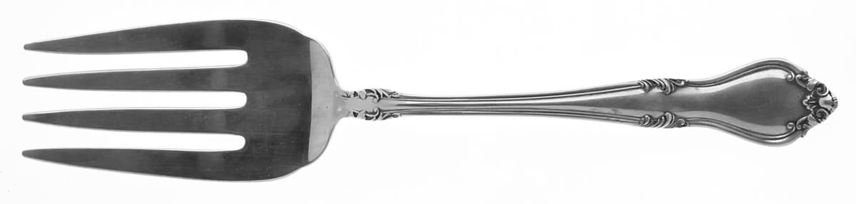 Georgian Manor (Sterling, 1958) Small Solid Cold Meat Serving Fork by Lunt Silver-1