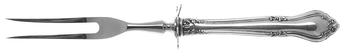 Georgian Manor (Sterling, 1958) Small Steak Carving Fork with Stainless Prongs by Lunt Silver-1