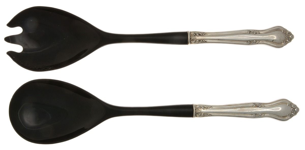 Georgian Manor (Sterling, 1958) Plastic Bowl 2-Piece Salad Set by Lunt Silver-1