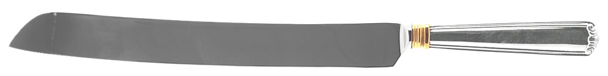 Golden Embassy Scroll (Sterling) Wedding Cake Knife with Stainless Blade by Lunt Silver-1