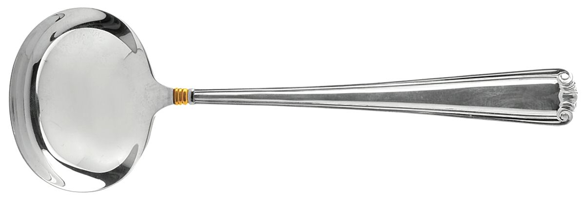 Golden Embassy Scroll (Sterling) Solid Gravy Ladle by Lunt Silver-1