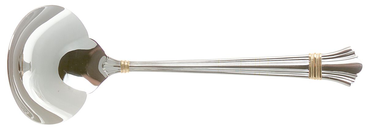 Golden Legacy (Stainless, Gold Accent) Solid Gravy Ladle by Lunt Silver-1
