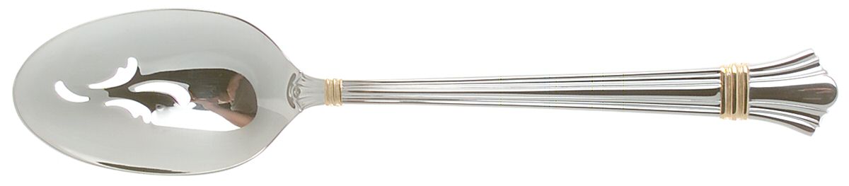 Golden Legacy (Stainless, Gold Accent) Pierced Tablespoon (Serving Spoon) by Lunt Silver-1