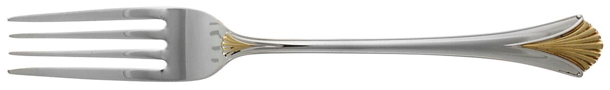 Golden Regency Shell (Sterling, 1989) Fork by Lunt Silver-1