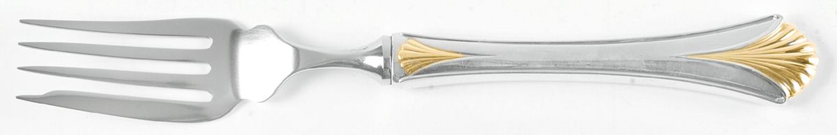 Golden Regency Shell (Sterling, 1989) Individual Hollow Fish Fork, Stainless Tines by Lunt Silver-1