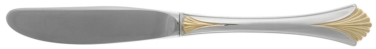 Golden Regency Shell (Sterling, 1989) Modern Hollow Butter Spreader (Stainless) by Lunt Silver-1