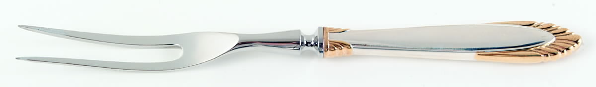 Golden Soleil (Sterling, 1995) Small Steak Carving Fork with Stainless Prongs by Lunt Silver-1