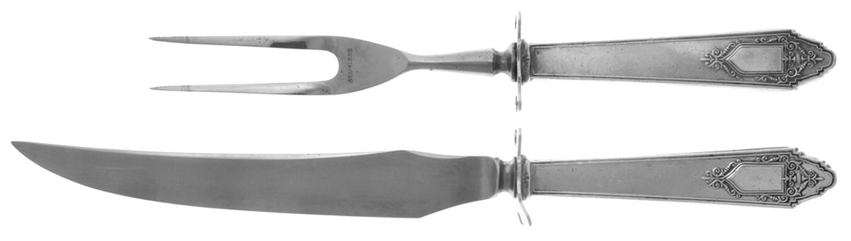 Granado (Sterling, 1929) 2 Piece Small Carving Set W/ Sterling Guard by Lunt Silver-1