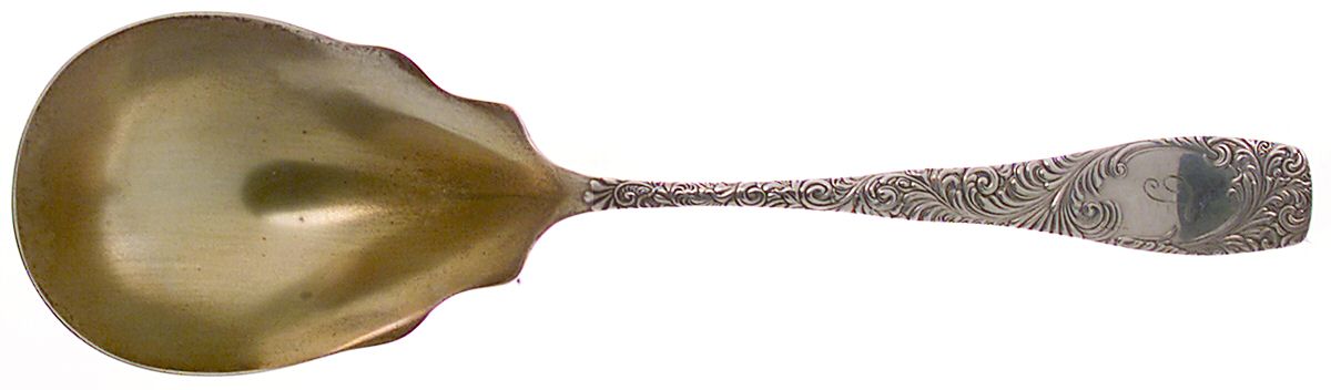 Greenfield (Sterling, 1890) Large Solid Berry/Casserole Spoon by Lunt Silver-1