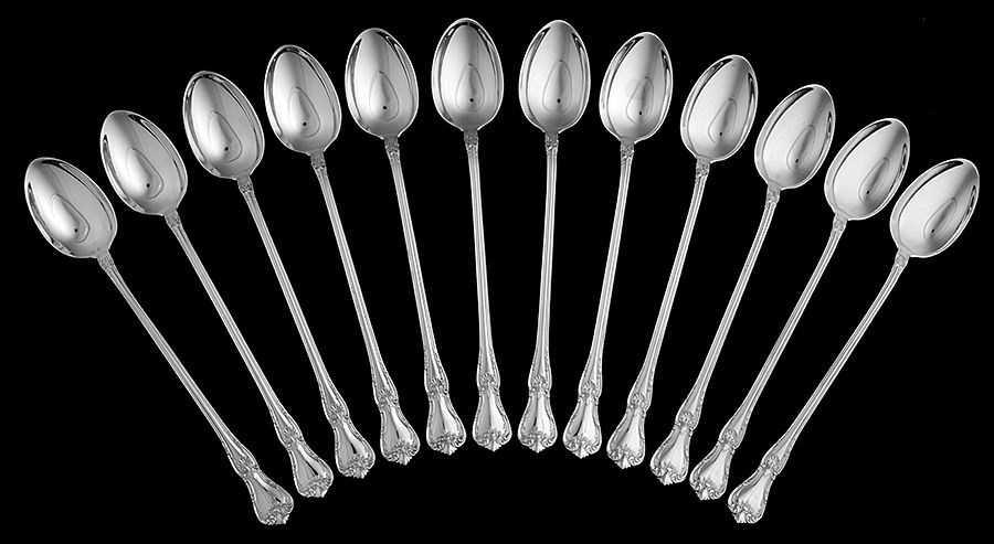 Harkness Hall (Silverplate, 1980) Iced Tea Spoon - Set of 12 by Lunt Silver-1