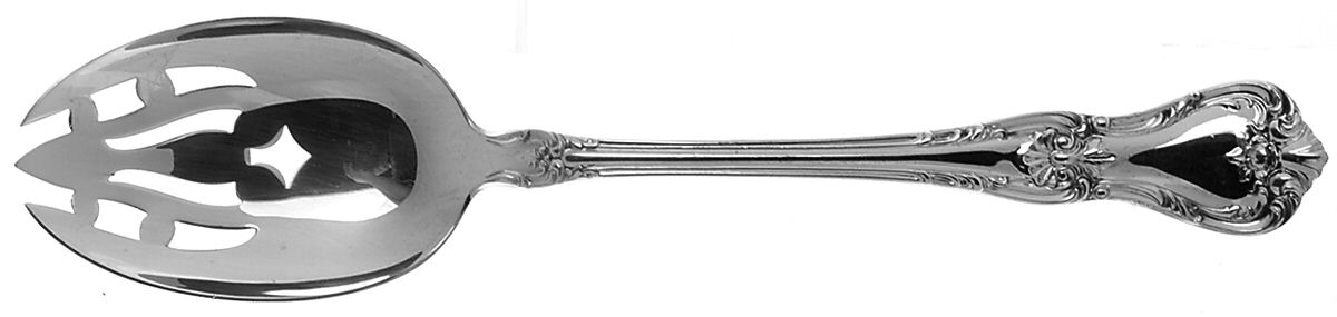 Harkness Hall (Silverplate, 1980) Pierced Tablespoon (Serving Spoon) by Lunt Silver-1