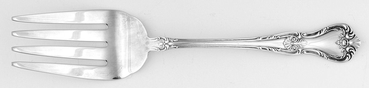 Harkness Hall (Silverplate, 1980) Small Solid Cold Meat Serving Fork by Lunt Silver-1