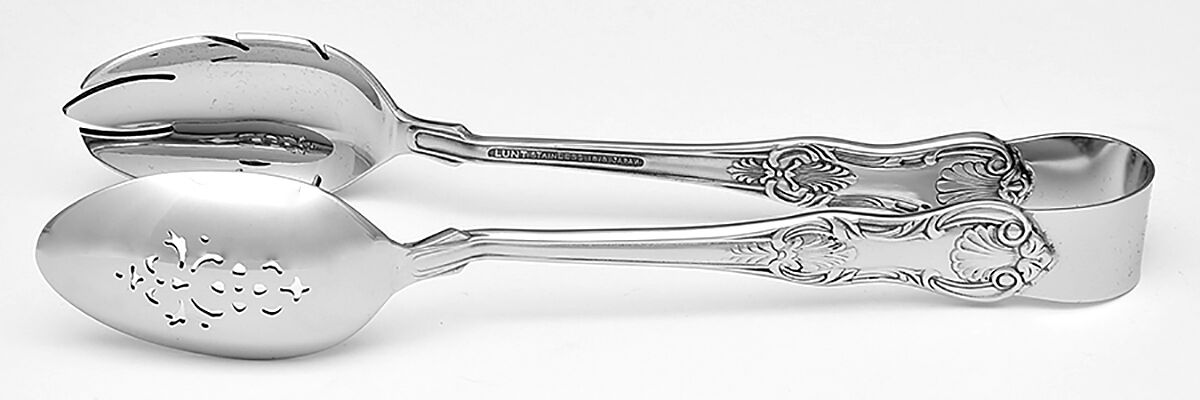 Hillsborough (Stainless, 1980) Ice Serving Tongs Large HC by Lunt Silver-1
