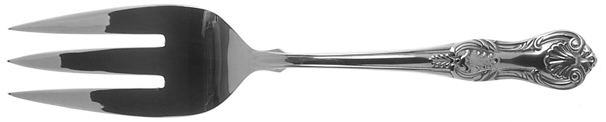 Hillsborough (Stainless, 1980) Large Solid Cold Meat Serving Fork by Lunt Silver-1