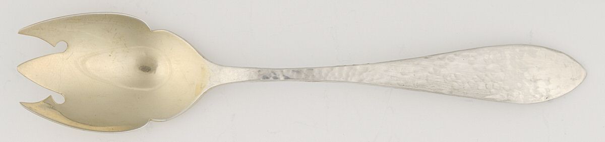 Jefferson-Hand Hammered (Sterling, 1903) Ice Cream Fork by Lunt Silver-1