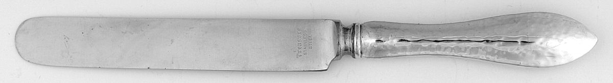 Jefferson-Hand Hammered (Sterling, 1903) Blunt Hollow Knife with Bolster by Lunt Silver-1
