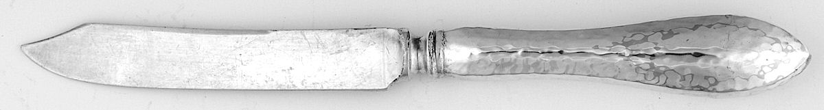 Jefferson-Hand Hammered (Sterling, 1903) Individual Fruit Knife with Silverplate Blade by Lunt Silver-1