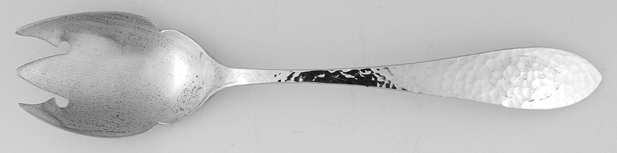 Jefferson-Hand Hammered (Sterling, 1903) Ice Cream Fork by Lunt Silver-1
