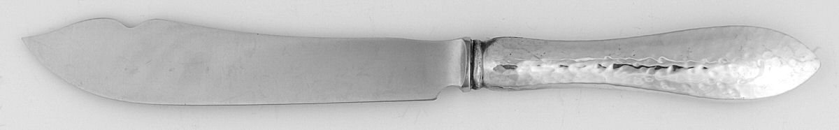 Jefferson-Hand Hammered (Sterling, 1903) Individual Fish Knife with Stainless Blade by Lunt Silver-1