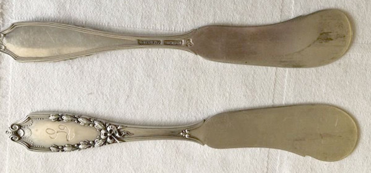 John Hancock (Sterling, 1911) Butter Spreader Hollow Hdl-Paddle/Stainless Blade by Lunt Silver-1