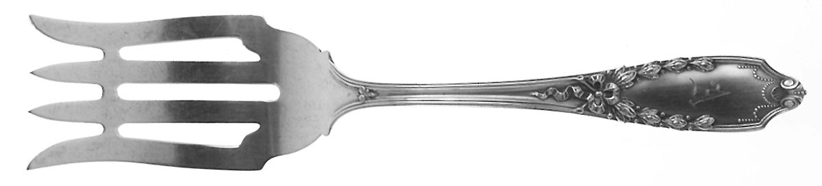 John Hancock (Sterling, 1911) Small Solid Cold Meat Serving Fork by Lunt Silver-1