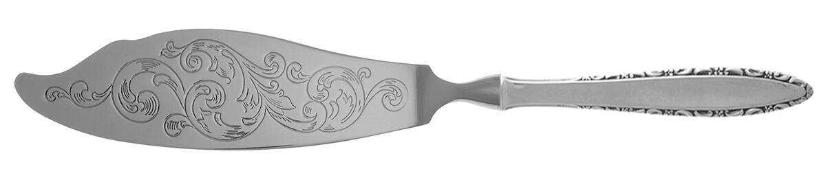 Lace Point (Sterling, 1965) Fish Serving Knife with Stainless Blade HC by Lunt Silver-1