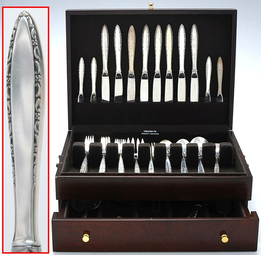 Lace Point (Sterling, 1965) 55 Piece Set by Lunt Silver-1