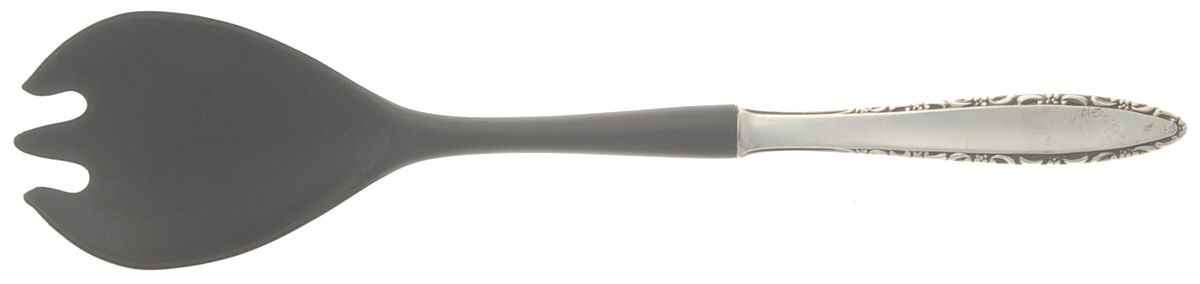 Lace Point (Sterling, 1965) Salad Serving Fork with Plastic Prongs by Lunt Silver-1
