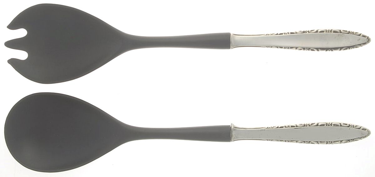 Lace Point (Sterling, 1965) Plastic Bowl 2-Piece Salad Set by Lunt Silver-1
