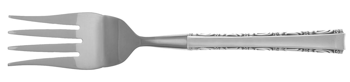 Madrigal (Sterling, 1962) Cold Meat Fork Large, Stainless Tines HC by Lunt Silver-1