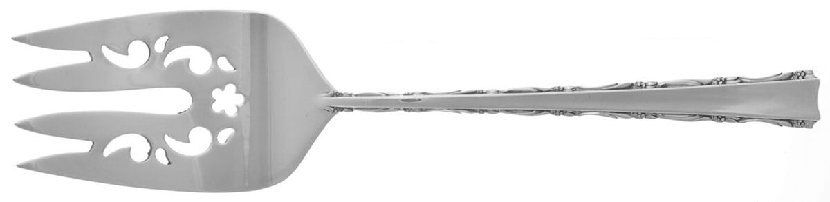 Madrigal (Sterling, 1962) Medium Solid Cold Meat Serving Fork by Lunt Silver-1