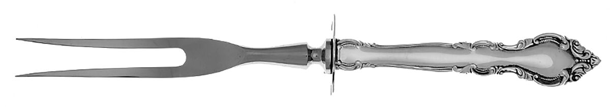 Malvern (Sterling, 1970) Small Steak Carving Fork with Stainless Prongs by Lunt Silver-1