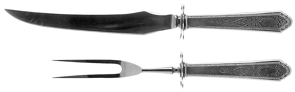 Mary II (Sterling, 1923) Small Stainless Blade 2-Piece Steak Carving Set by Lunt Silver-1