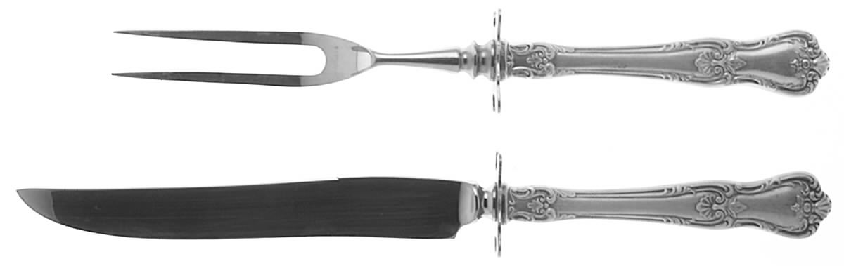 Memory Lane (Sterling, 1949) Small Stainless Blade 2-Piece Steak Carving Set by Lunt Silver-1