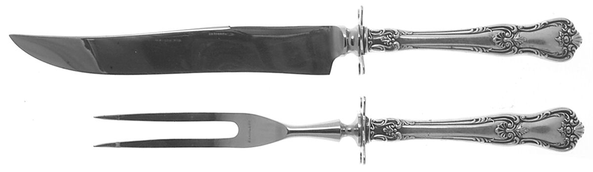 Memory Lane (Sterling, 1949) Small Steak 2-Piece Carving Set w/Stainless Blade by Lunt Silver-1