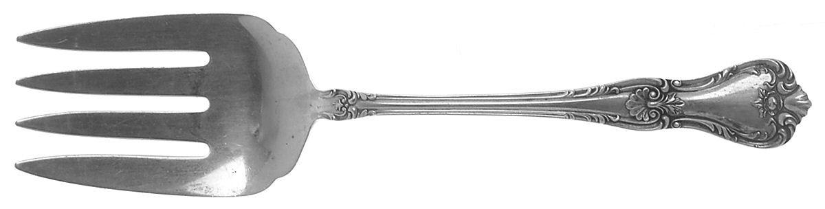 Memory Lane (Sterling, 1949) Medium Solid Cold Meat Serving Fork by Lunt Silver-1