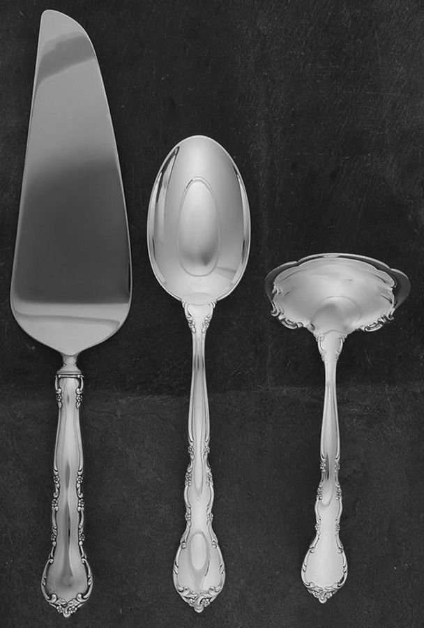 Mignonette (Sterling, 1960, No Monograms) 3 Piece Completer Set by Lunt Silver-1