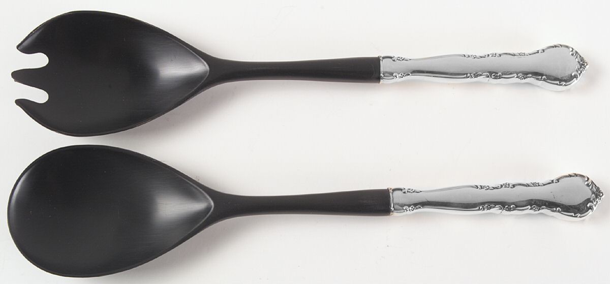 Mignonette (Sterling, 1960, No Monograms) Plastic Bowl 2-Piece Salad Set by Lunt Silver-1