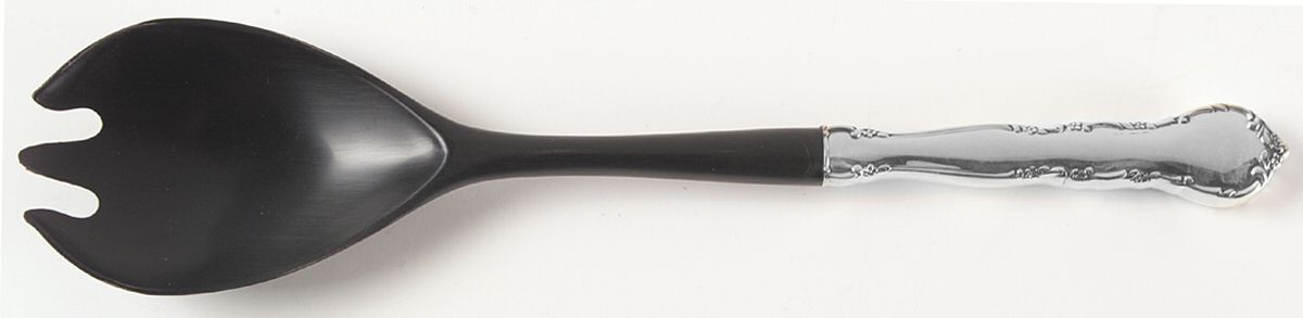 Mignonette (Sterling, 1960, No Monograms) Salad Serving Fork with Plastic Prongs by Lunt Silver-1