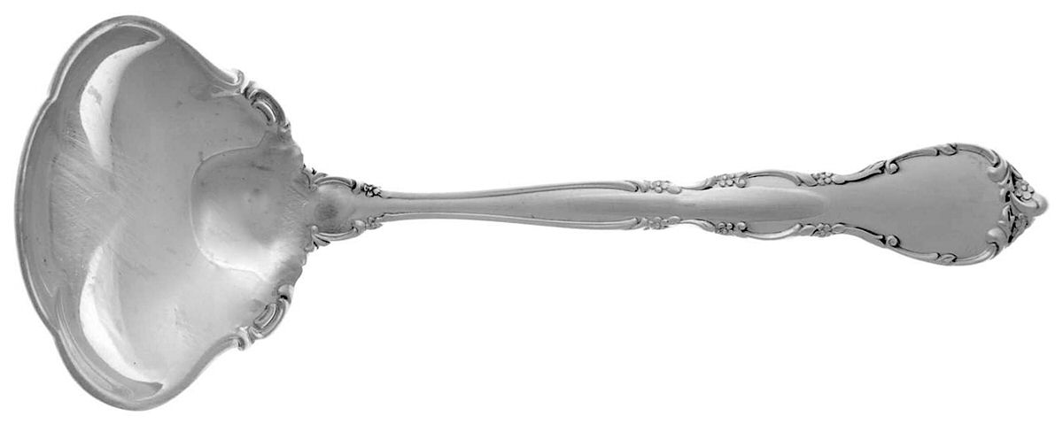 Mignonette (Sterling, 1960, No Monograms) Solid Piece Cream Ladle by Lunt Silver-1
