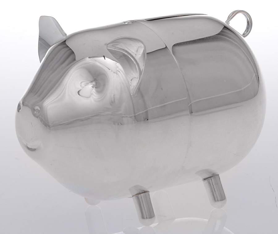 Silverplate Hollowware Piggy Bank by Lunt Silver-1