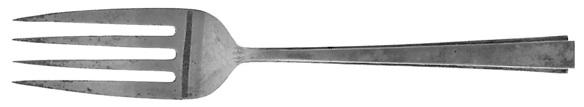 Modern Classic (Sterling, 1934, No Monos) Small Solid Cold Meat Serving Fork by Lunt Silver-1