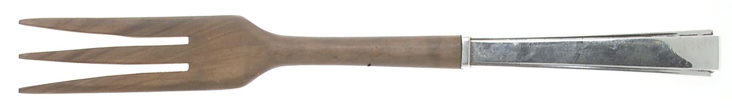 Modern Classic (Sterling, 1934, No Monos) Salad Serving Fork with Wooden Prongs by Lunt Silver-1