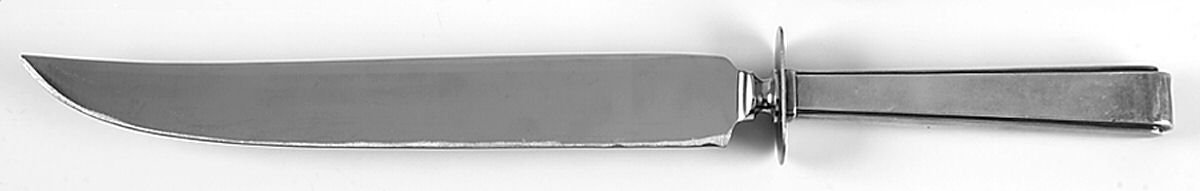 Modern Classic (Sterling, 1934, No Monos) Large Stainless Blade Roast Carving Knife by Lunt Silver-1