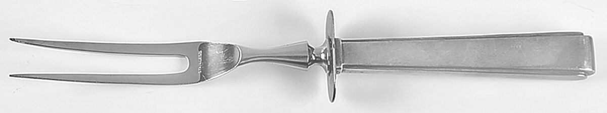Modern Classic (Sterling, 1934, No Monos) Large Stainless-Prong Roast Carving Fork by Lunt Silver-1