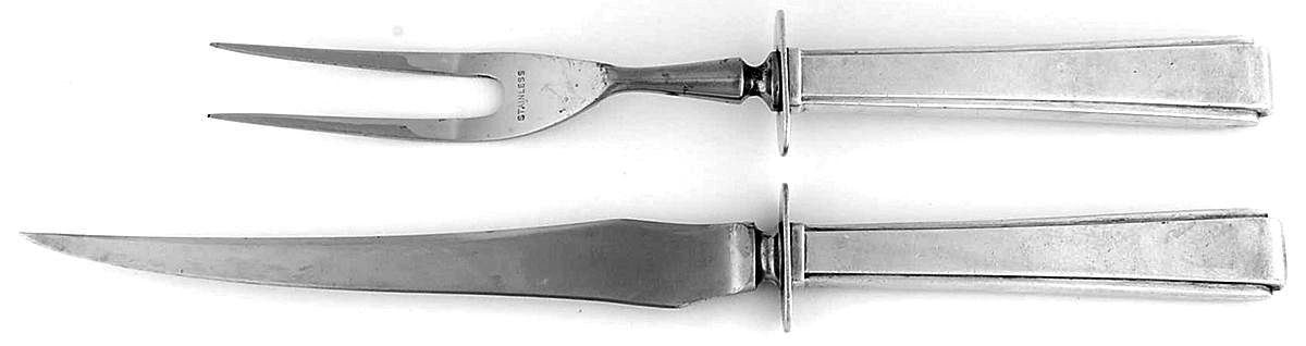 Modern Classic (Sterling, 1934, No Monos) Small Steak 2-Piece Carving Set w/Stainless Blade by Lunt Silver-1