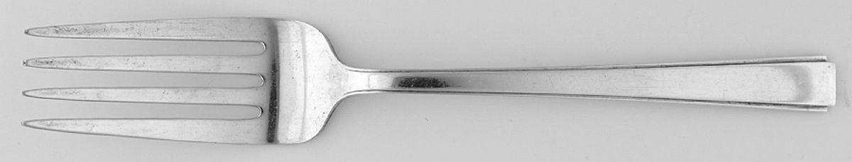 Modern Classic (Sterling, 1934, No Monos) Large Solid Cold Meat Serving Fork by Lunt Silver-1