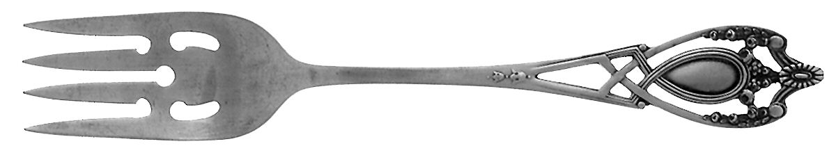 Monticello (Sterling, 1908) Large Ramekin Fork by Lunt Silver-1