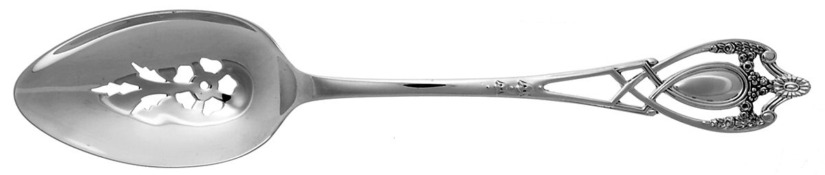 Monticello (Sterling, 1908) Pierced Tablespoon (Serving Spoon) by Lunt Silver-1